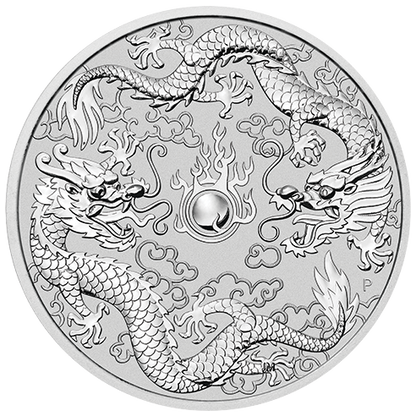 2019 Double Dragon 1 Oz Silver - Perth Mint- Brilliant Uncirculated