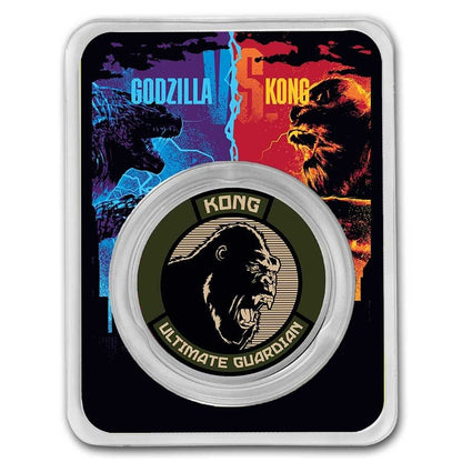 2021 Godzilla and Kong 2 pc Collection - Godzilla vs Kong Colorized 1 Oz Silver