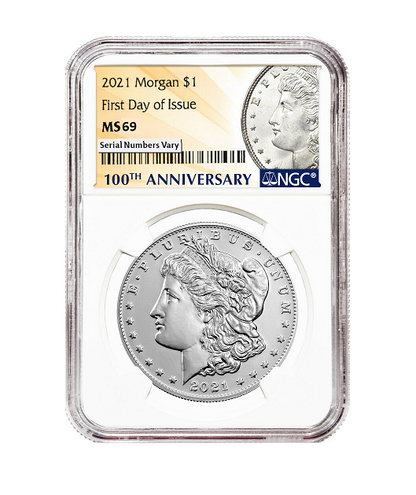 2021 P Morgan Silver Dollar - NGC MS69 First Day of Issue