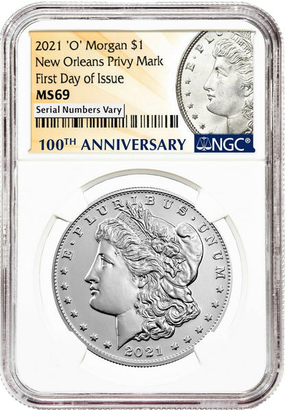 2021 Morgan Silver Dollar - New Orleans NGC MS69 First Day of Issue