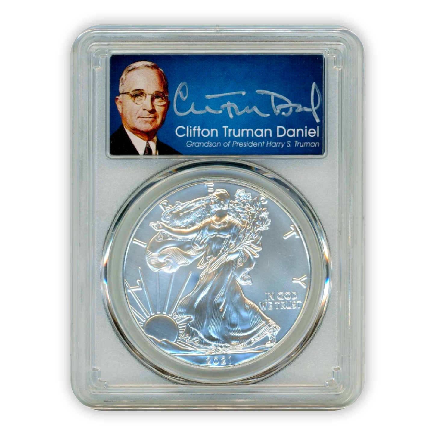 2021 P Silver Eagle Philadelphia - Type 1 - PCGS MS70 FDOI First Day of Issue - Truman Label