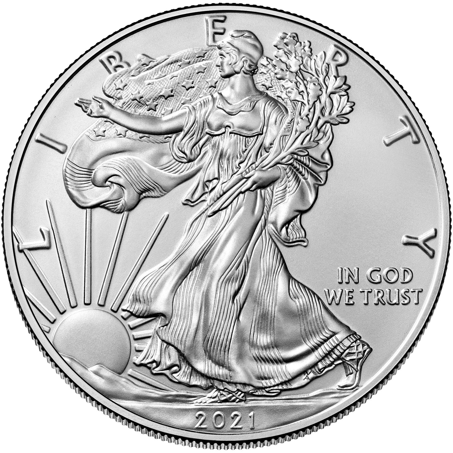 2021 Silver Eagle - Business Strike - Type 1 - PCGS MS70 FS First Strike Flag Label - CoinsTV