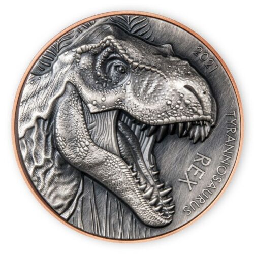2021 Tyrannosaurus Rex Double Silver Giant - Vanuatu- 5 oz Bimetal
