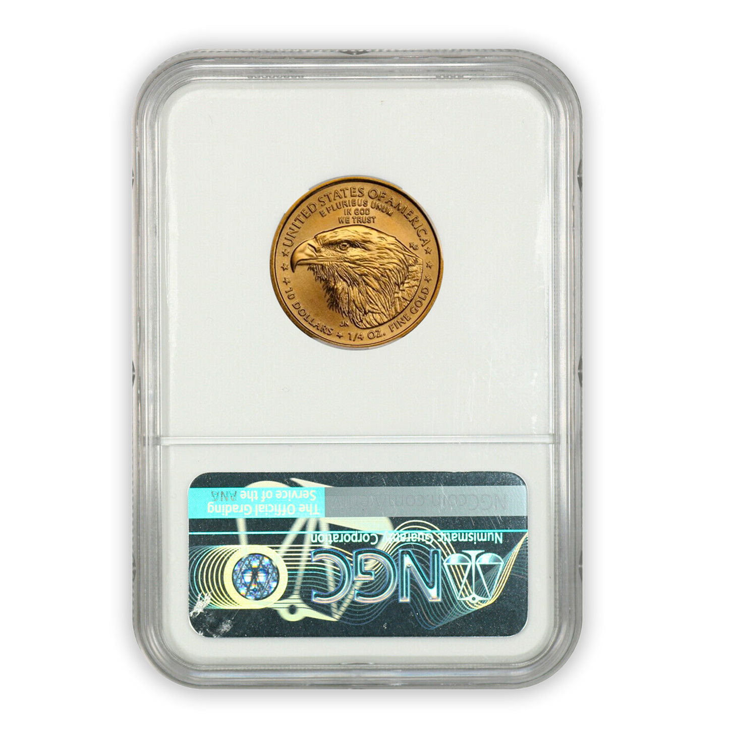 2021 W $10 Gold Eagle Type 2 - 1/4 oz Unfinished Proof Dies Error - NGC MS70