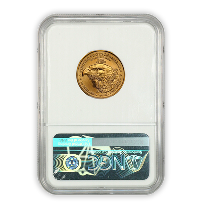 2021 W $10 Gold Eagle Type 2 - 1/4 oz Unfinished Proof Dies Error - NGC MS70