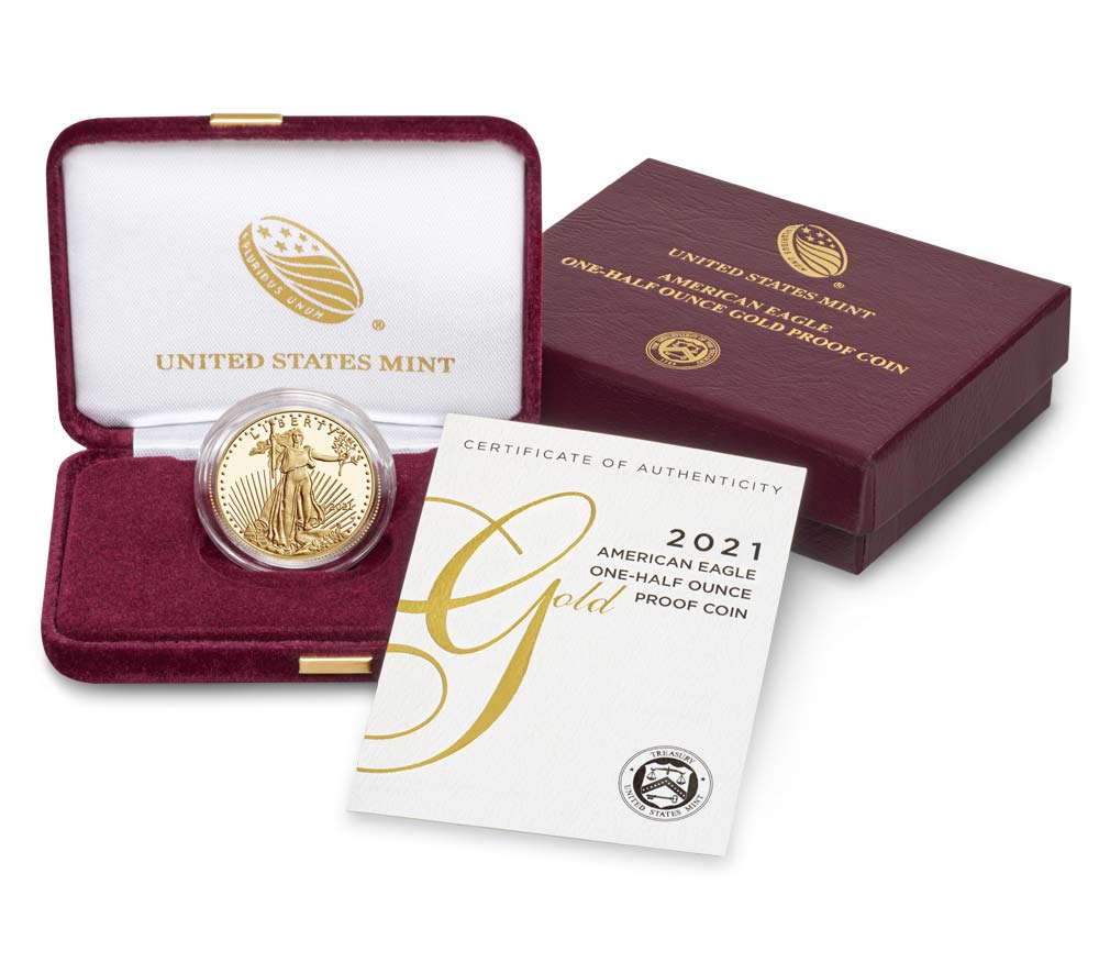 2021 $25 Gold Eagle - 1/2 oz - West Point Proof - Original Government Packaging OGP