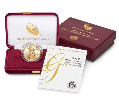 2021 $25 Gold Eagle - 1/2 oz - West Point Proof - Original Government Packaging OGP