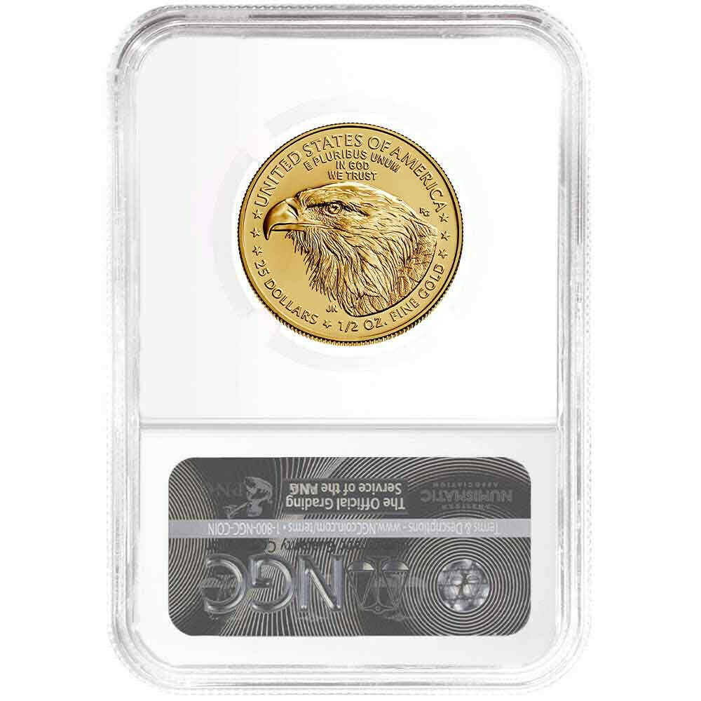2021 $25 Gold Eagle 1/2 oz - Business Strike - Type 2 - NGC MS70 ER Early Release Jennis Norris Label - CoinsTV