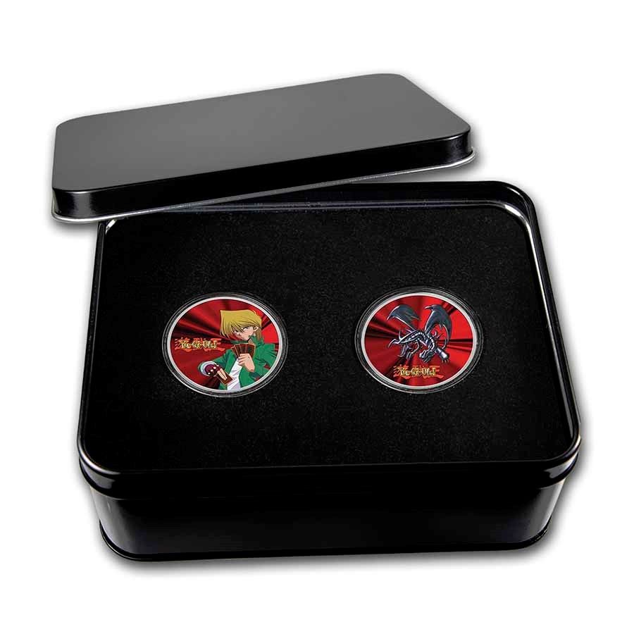 2022  Niue Yu-Gi-Oh Joey Wheeler and Red Eyes Dragon - 1oz .999 Silver Colour Coin Set