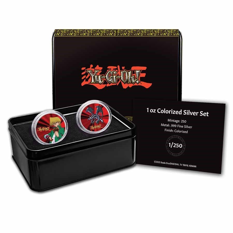 2022  Niue Yu-Gi-Oh Joey Wheeler and Red Eyes Dragon - 1oz .999 Silver Colour Coin Set