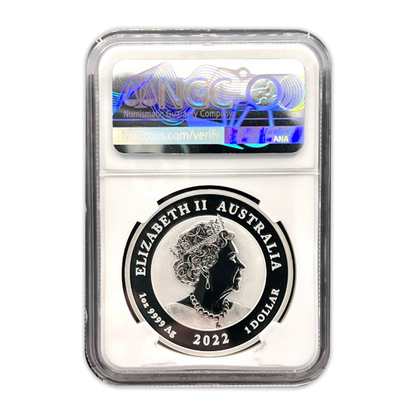 2022 P Australia Chinese Myths and Legends - Phoenix Red and Gold 1oz  .9999 Silver - NGC MS70
