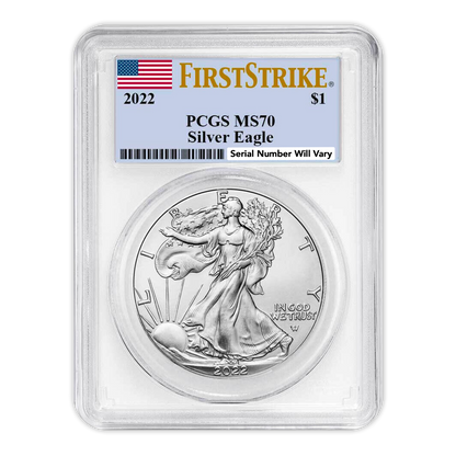 2022 Silver Eagle - PCGS MS70 FS First Strike Flag Label
