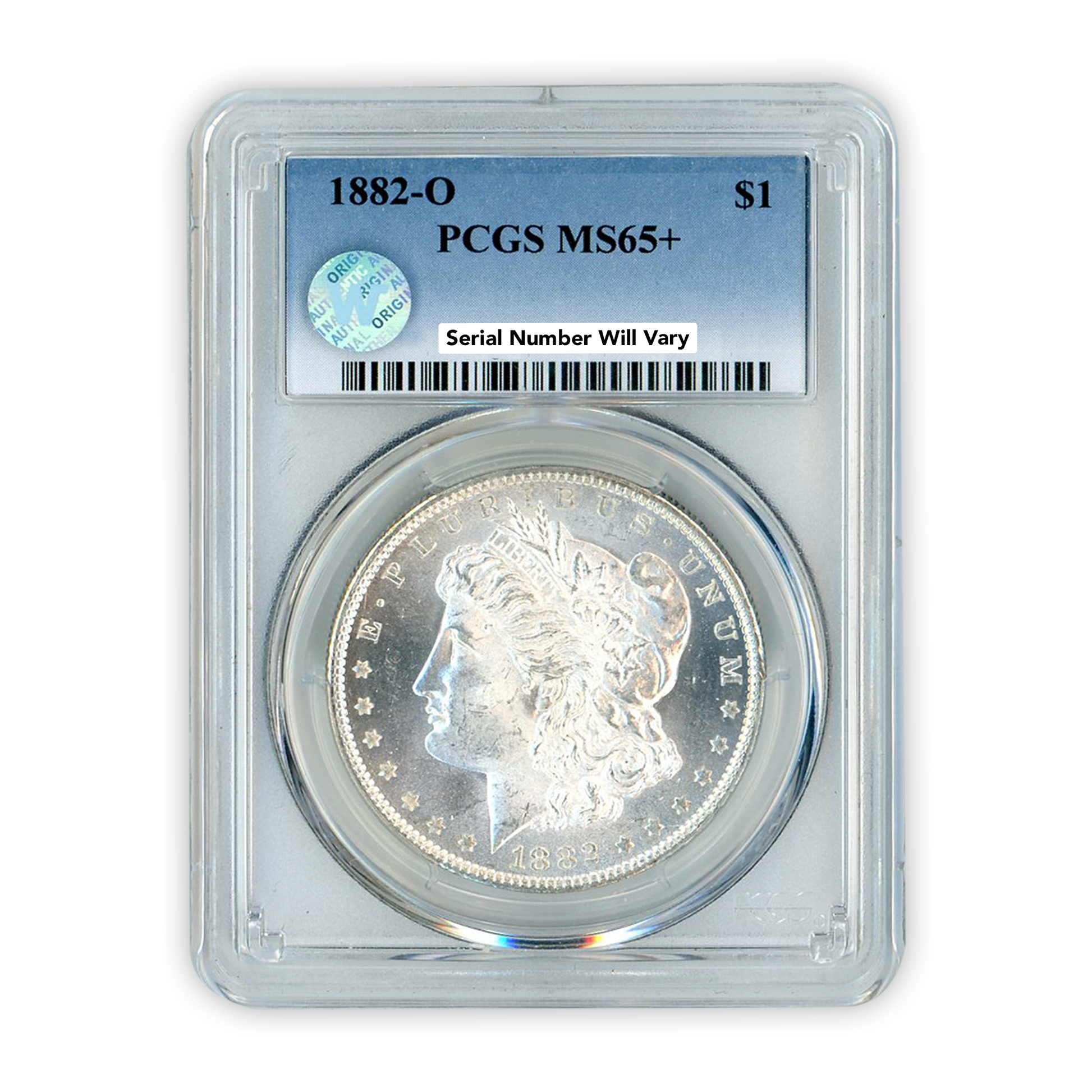 1882 Morgan Silver Dollar New Orleans PCGS MS65+ Sight White - CoinsTV