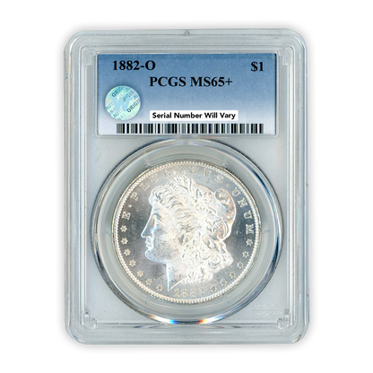 1882 Morgan Silver Dollar New Orleans PCGS MS65+ Sight White - CoinsTV