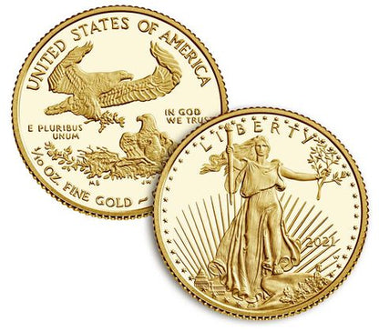 2021 Gold Eagle Designers Edition 1/10th oz 2 pc Set - OGP - David Ryder Autograph