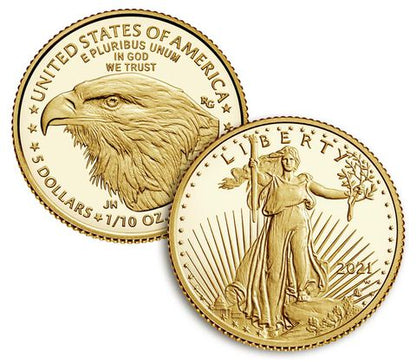 2021 Gold Eagle Designers Edition 1/10th oz 2 pc Set - OGP - David Ryder Autograph
