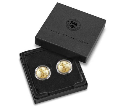 2021 Gold Eagle Designers Edition 1/10th oz 2 pc Set - OGP - David Ryder Autograph