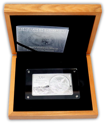 2017 Mexico Libertad - 3 Oz Silver Bar - Mexican Mint - 35th Anniversary - CoinsTV