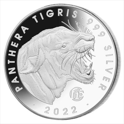 2022 Laos Panthera Tigris Fabulous 15 Privy Mark - 1 oz Silver 500 KIP Tiger BU