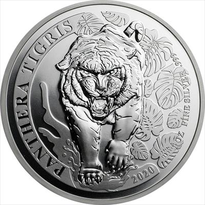 2020 Laos Panthera Tigris Fabulous 15 Privy Mark - 1 oz Silver 500 KIP Tiger BU - CoinsTV