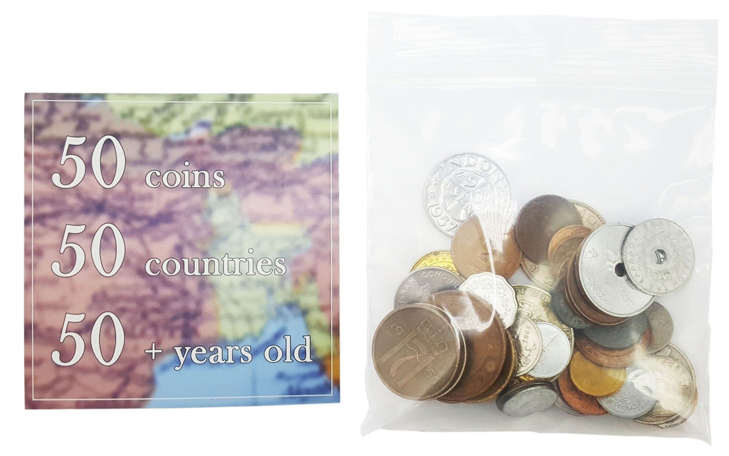 50 -50-50 Deal - 50 World Coins from 50 Countries from 50 Years Ago
