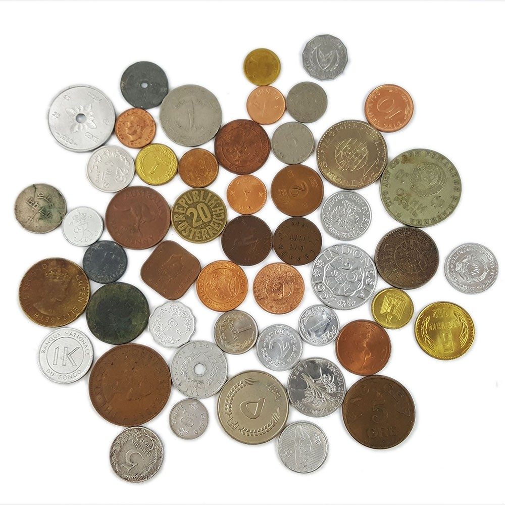 50 -50-50 Deal - 50 World Coins from 50 Countries from 50 Years Ago
