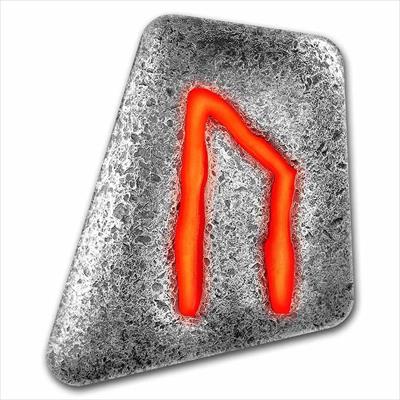 Germania Mint- Uruz Cast Rune- 1 oz- .9999 Argent Silver