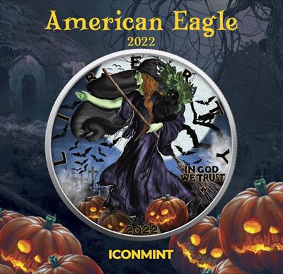 PREORDER: 2022 Halloween Silver Eagle - Icon Mint - CoinsTV