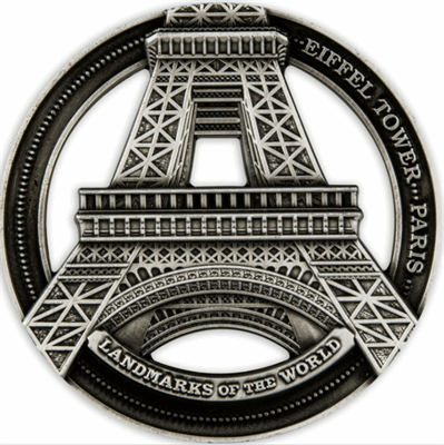 2022 Landmarks of the World Coin - Eiffel Tower - Cook Islands