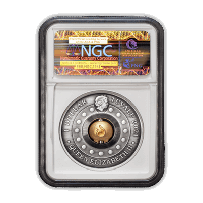 2021 Year of the Ox Charm NGC MS70 Antiqued