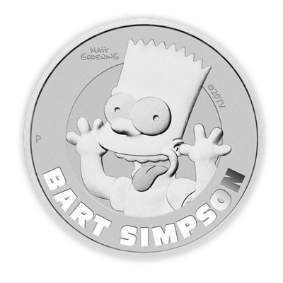 2022 Bart Simpson 1 oz Silver Coin in Card