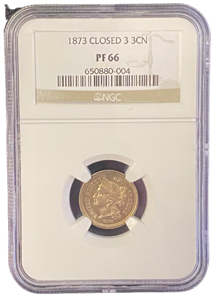 1873 Three Cent Silver - Closed 3 - NGC PF66