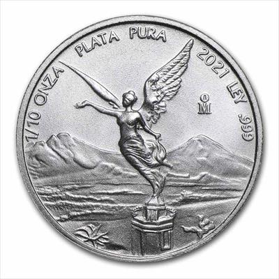 2021 Mexico Libertad - 1/10 oz  .999 Fine Silver BU Coin