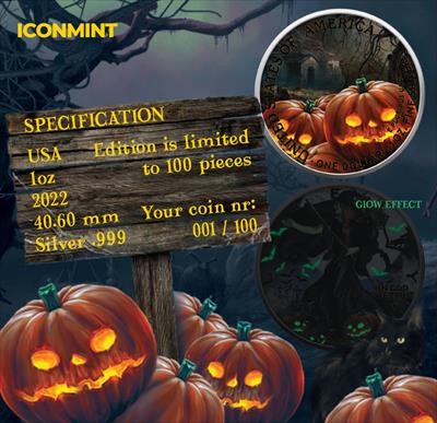 PREORDER: 2022 Halloween Silver Eagle - Icon Mint - CoinsTV