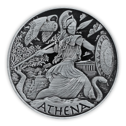 2022 1oz Tuvalu Gods of Olympus Silver Antique - Athena