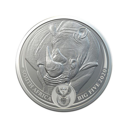 2020 South Africa Big Five Rhino - 1 Oz Silver - South African Mint - BU