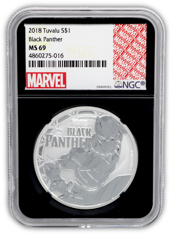 2018 Black Panther 1 Oz Silver - NGC MS69 Black Core - CoinsTV