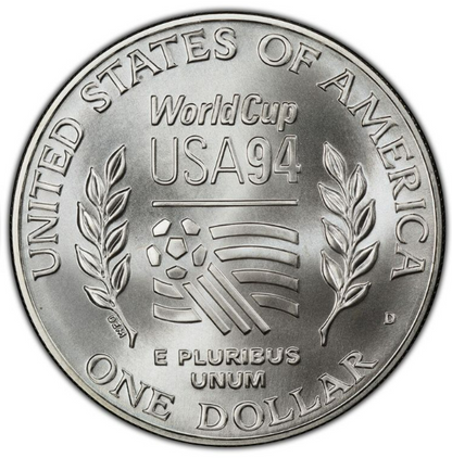 1994 D World Cup Commemorative Silver Dollar