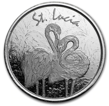 2018 St. Lucia Flamingo - 1 oz 999 Silver Coin BU