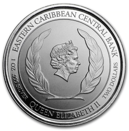 2018 St. Lucia Flamingo - 1 oz 999 Silver Coin BU