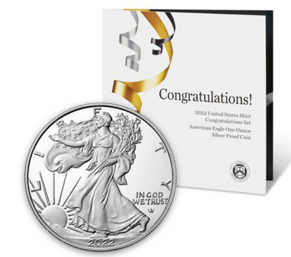 2022 American Silver Eagle - West Point Proof - Congratulations Set