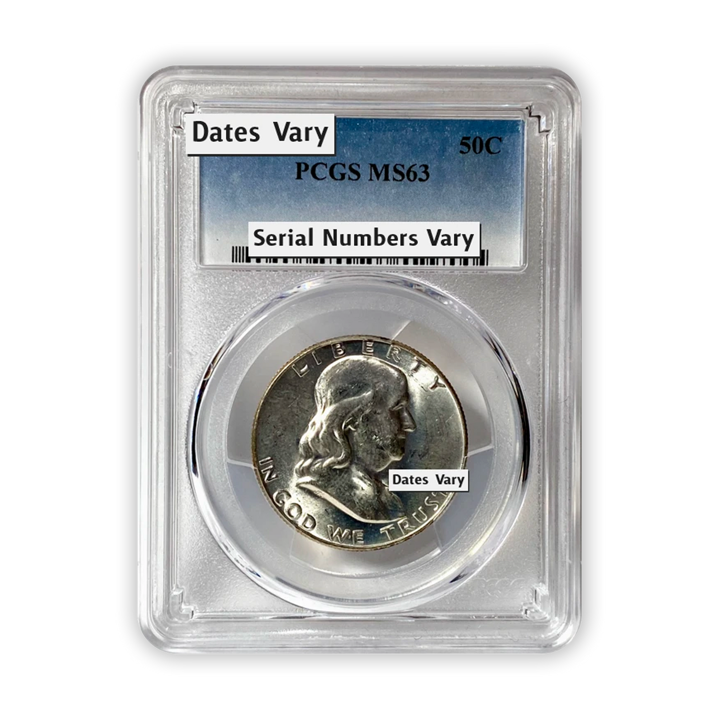 Franklin 90% Silver Half Dollar - PCGS MS63 - CoinsTV