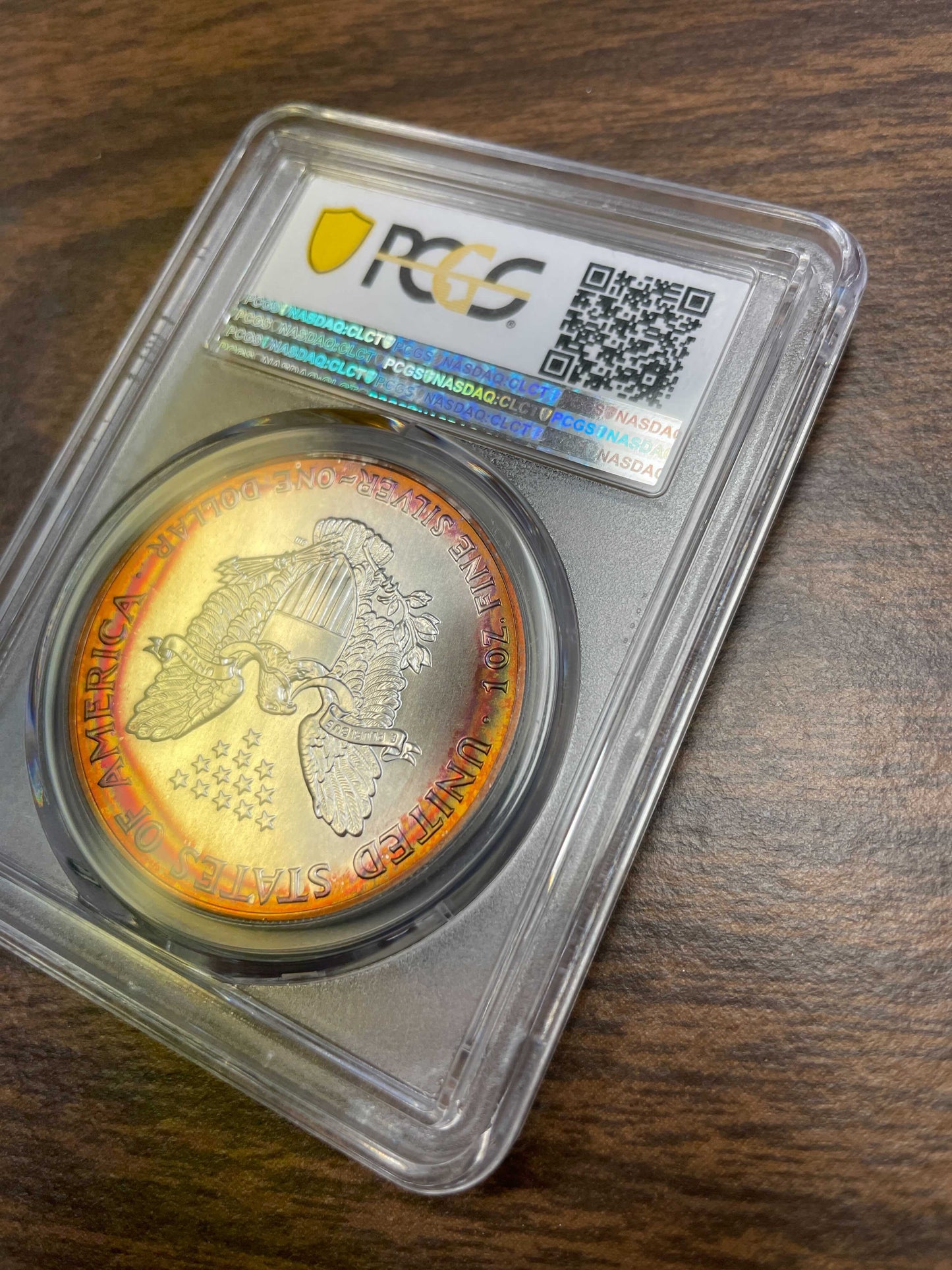 1989 Silver Eagle - Business Strike - PCGS MS68 - Vivid Rainbow Toned