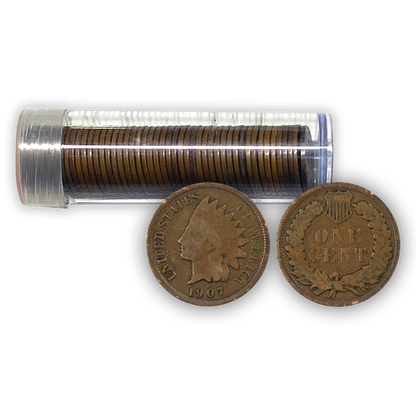 Vintage Indian Cent - Circulated Full Roll of 50