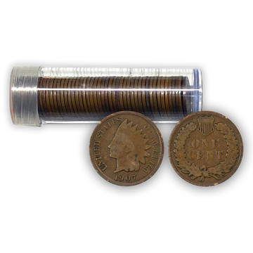 Vintage Indian Cent - Circulated Full Roll of 50 - CoinsTV