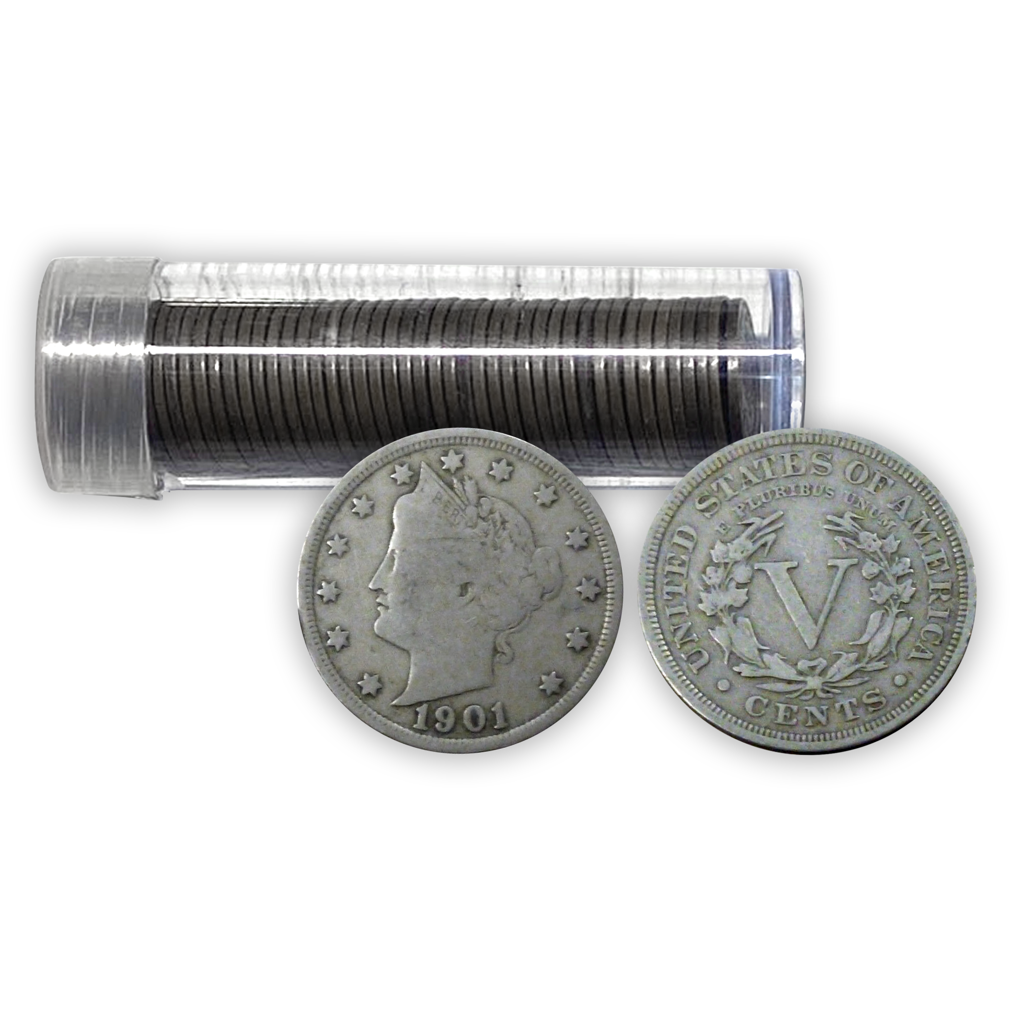 Vintage Liberty Nickel - Circulated Roll of 40 - CoinsTV