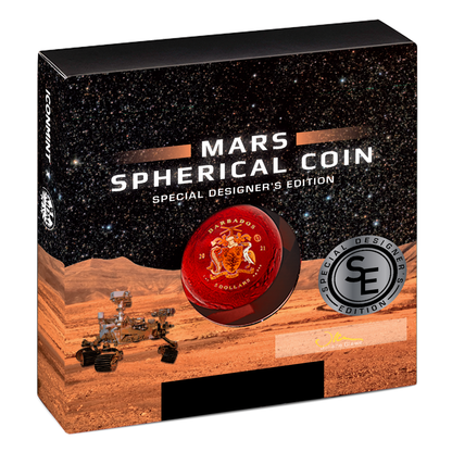 2021 Barbados Mars Spherical 1 Oz Silver - Icon Mint - Designers Special Edition