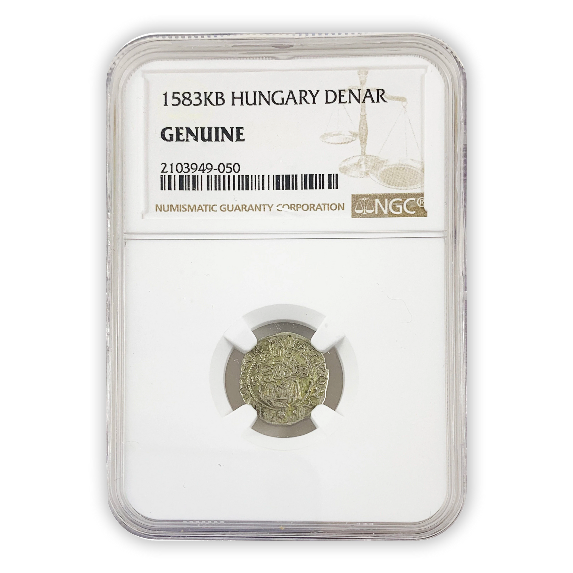 Medieval Hungarian Madonna & Child Silver Denar - NGC Certified