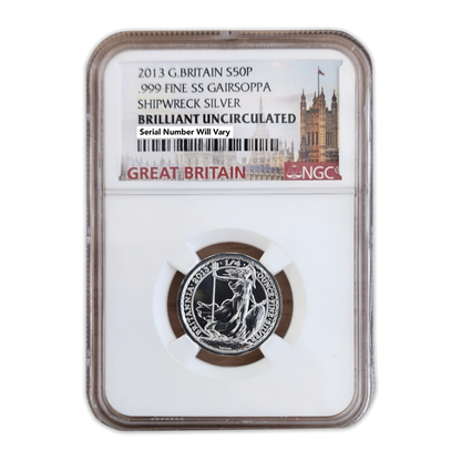 2013 Great Britian Gairsoppa Shipwreck Silver - NGC Brilliant Uncirculated