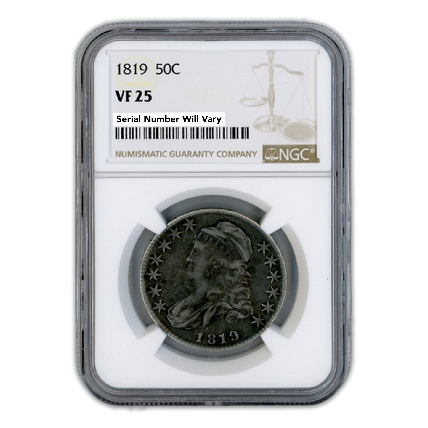 1819 Capped Busted Half Dollar - NGC VF25
